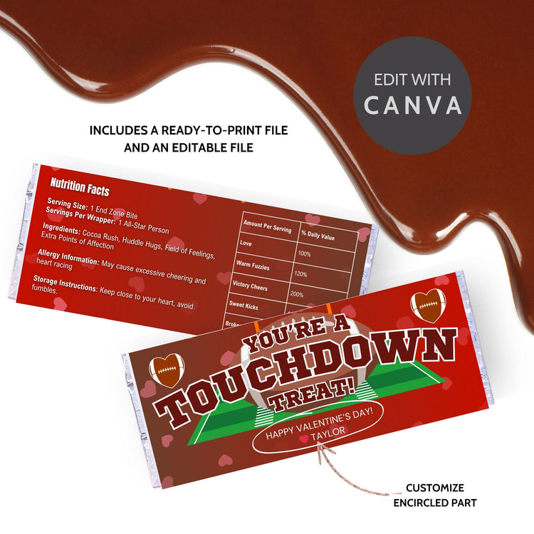 Valentine's Day Chocolate Bar Wrappers