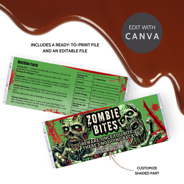 Halloween Chocolate Bar Wrappers