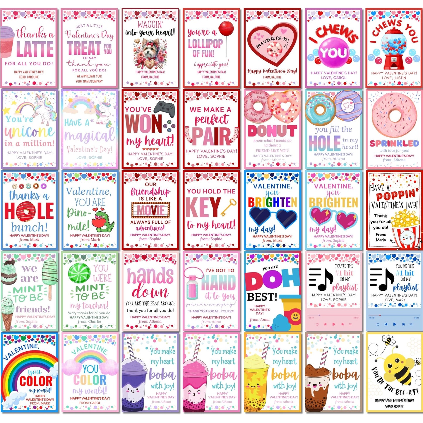 A set of colorful gift tags featuring an ice cream sundae with whipped cream, caramel syrup, and a cherry on top. The tags read "You're the Cherry on Top!" and include a customizable message for National Ice Cream Month.