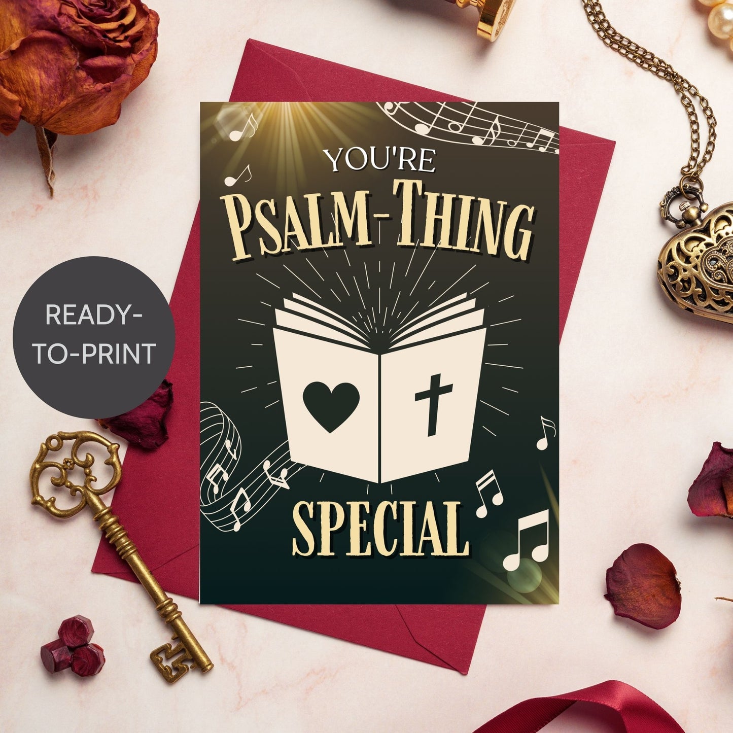 A Christian-themed printable Valentineās Day card featuring the uplifting message āYouāre Psalmthing Special.ā Available in 5x7 PDF format and an 8.5 x 11 printable sheet (2 cards per page). Perfect for faith-based Valentineās gifting, Christian encouragement, and Bible study groups.