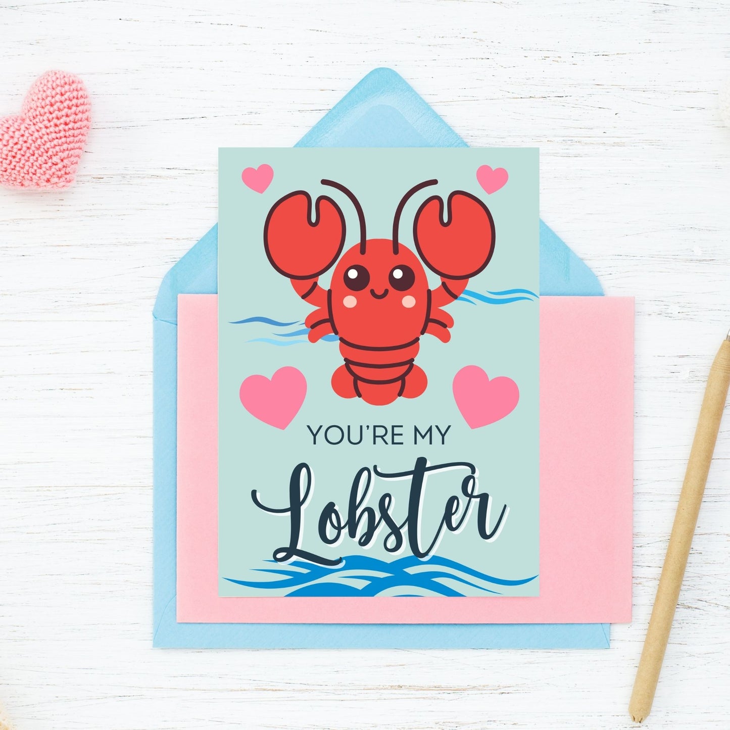 Printable Valentineās Day Greeting Card featuring the message āYou're My Lobster.ā Designed as a 5x7 PDF on an 8.5 x 11 sheet with two cards per page. A cute and heartfelt Valentineās card for Friends fans.