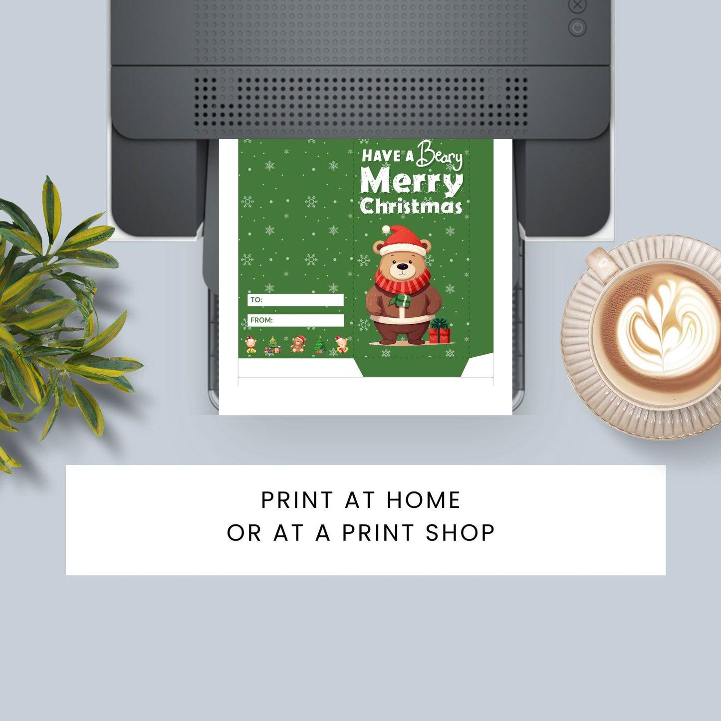 Printable Christmas money holders with cute bears – 12 festive holiday cash and gift card envelope designs.