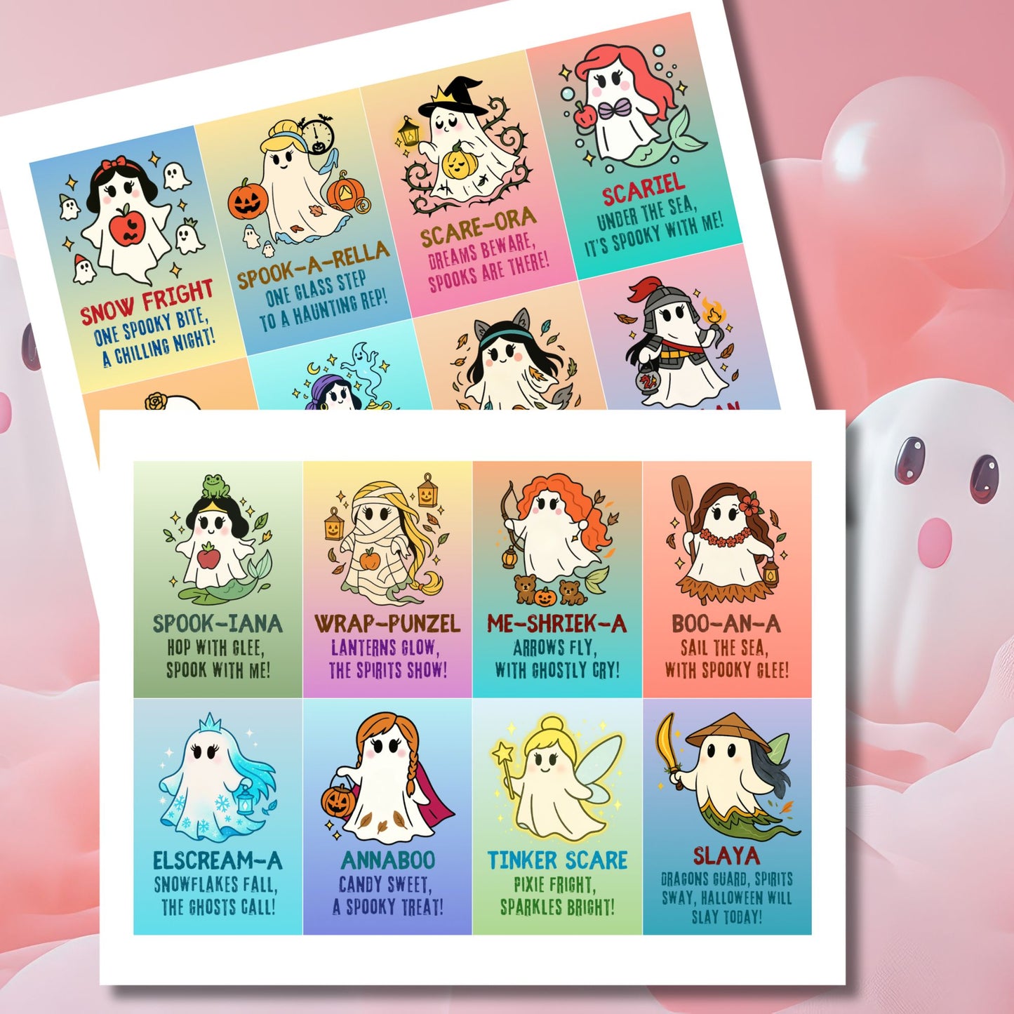 Once Upon a Boo – 16 Princesses gift tags! Printable & editable Halloween tags with spooky-cute princess designs. Perfect for treats & parties.