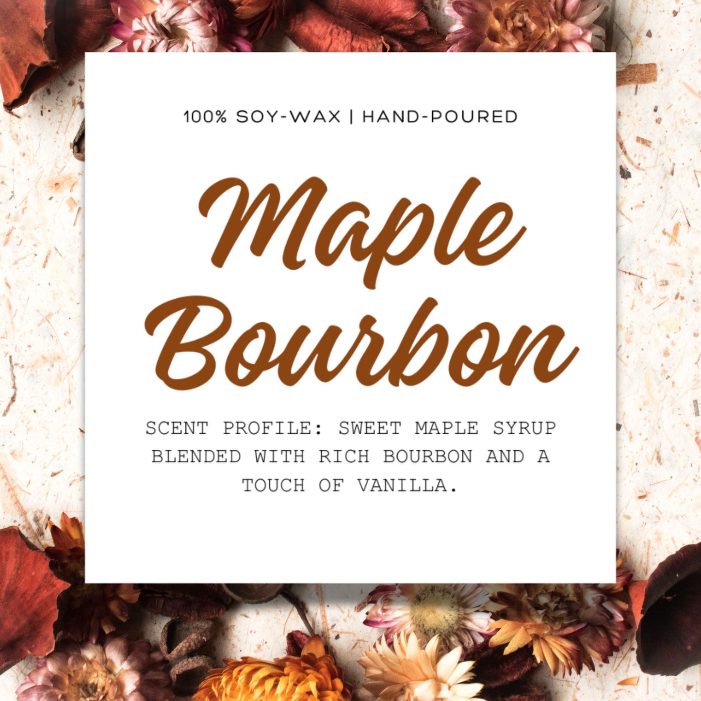 A set of 10 customizable Fall-themed candle labels for scents like Apple Pie, Caramel Pecan, and Vanilla Pumpkin. These 2.75-inch square labels are perfect for adding a personalized touch to handmade or store-bought candles and are available as editable templates.