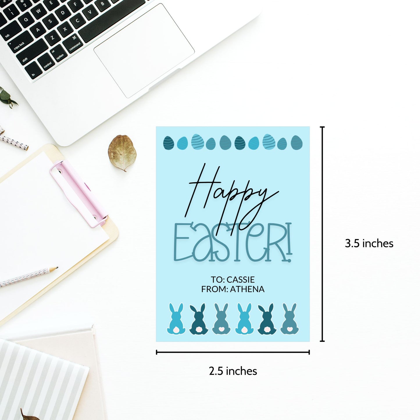 Collection of Happy Easter gift tags in soft pastel colors, featuring playful Easter egg and bunny designs, perfect for personalizing your festive gifts.