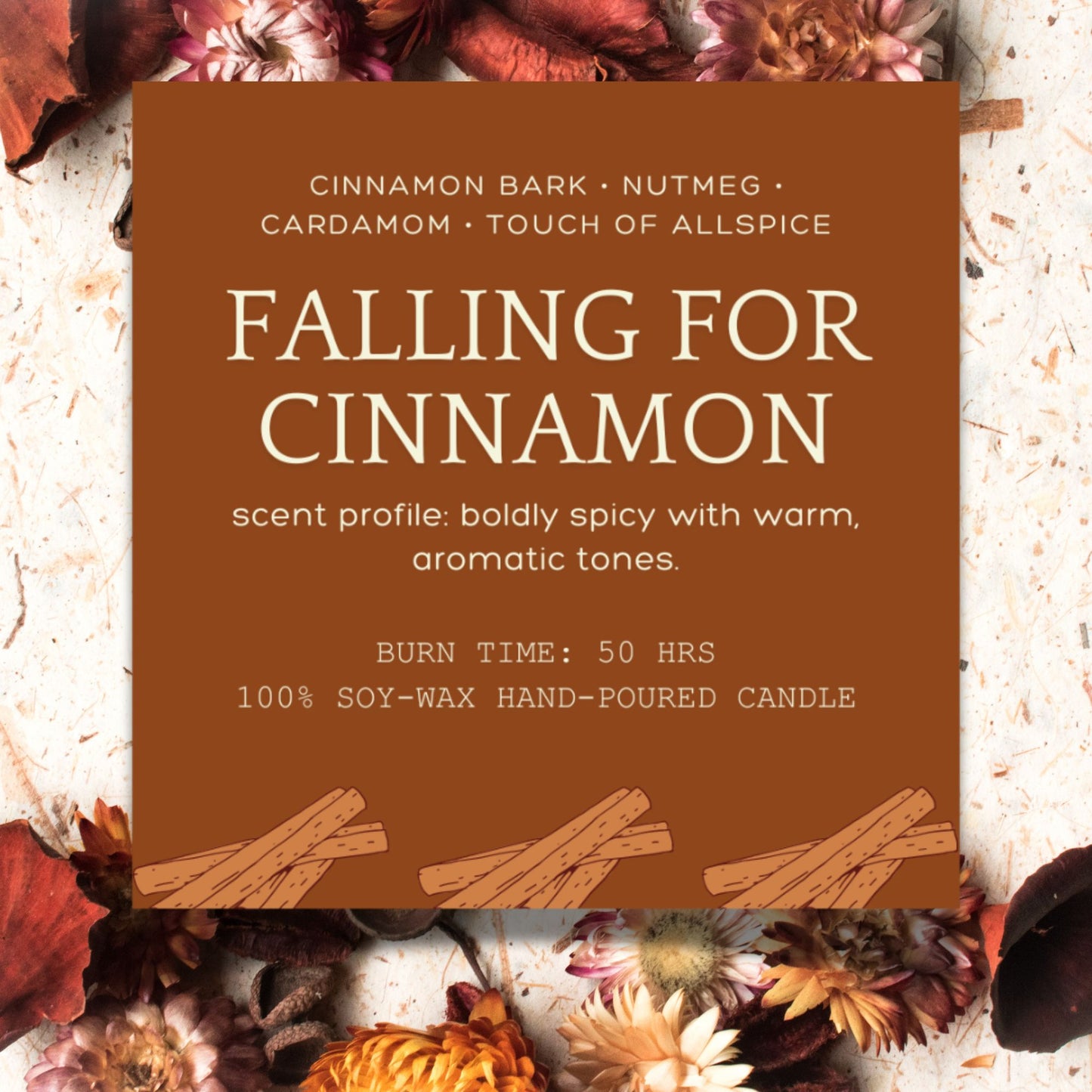 A set of 10 editable Fall-themed candle labels featuring autumn-inspired designs and scents, perfect for adding a personal touch to your candles. The labels are 2.75 inches square and come with a link to a customizable Canva template.
