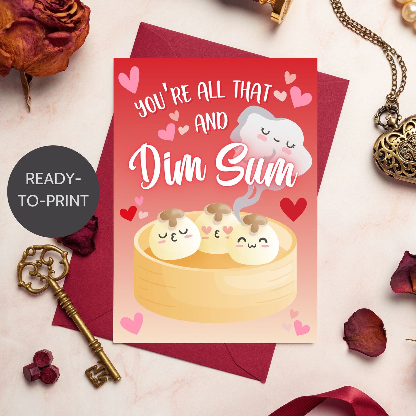 Printable Valentineās Day Greeting Cards, including 8.5 x 11 sheets with two cards per page and a separate 5x7 PDF file. Instant download, perfect for heartfelt gifting.