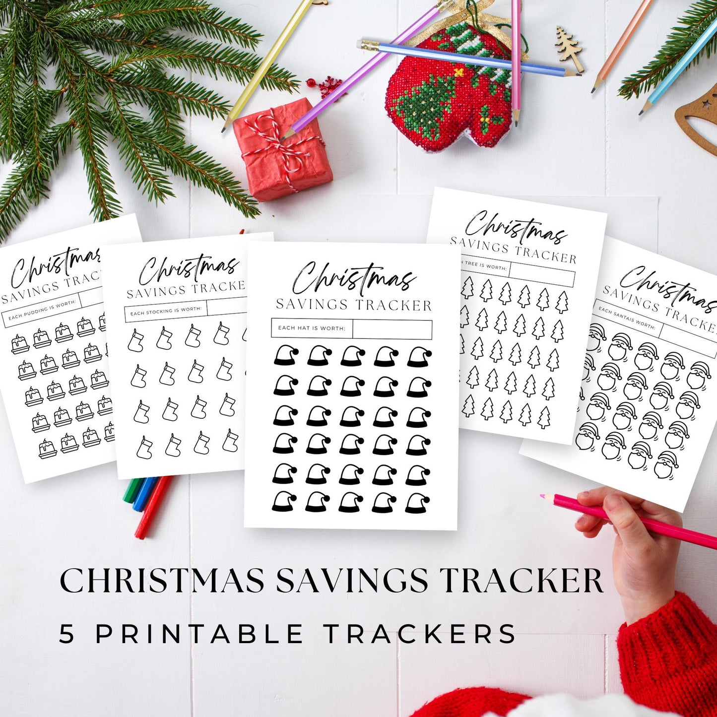Christmas Savings Trackers - 5 Printable Sheets for Smart Holiday Budgeting and Savings Goals