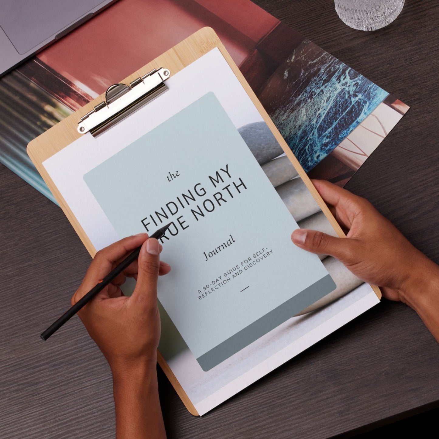 Finding My True North Journal: Inspirational Art Print for Your Journey