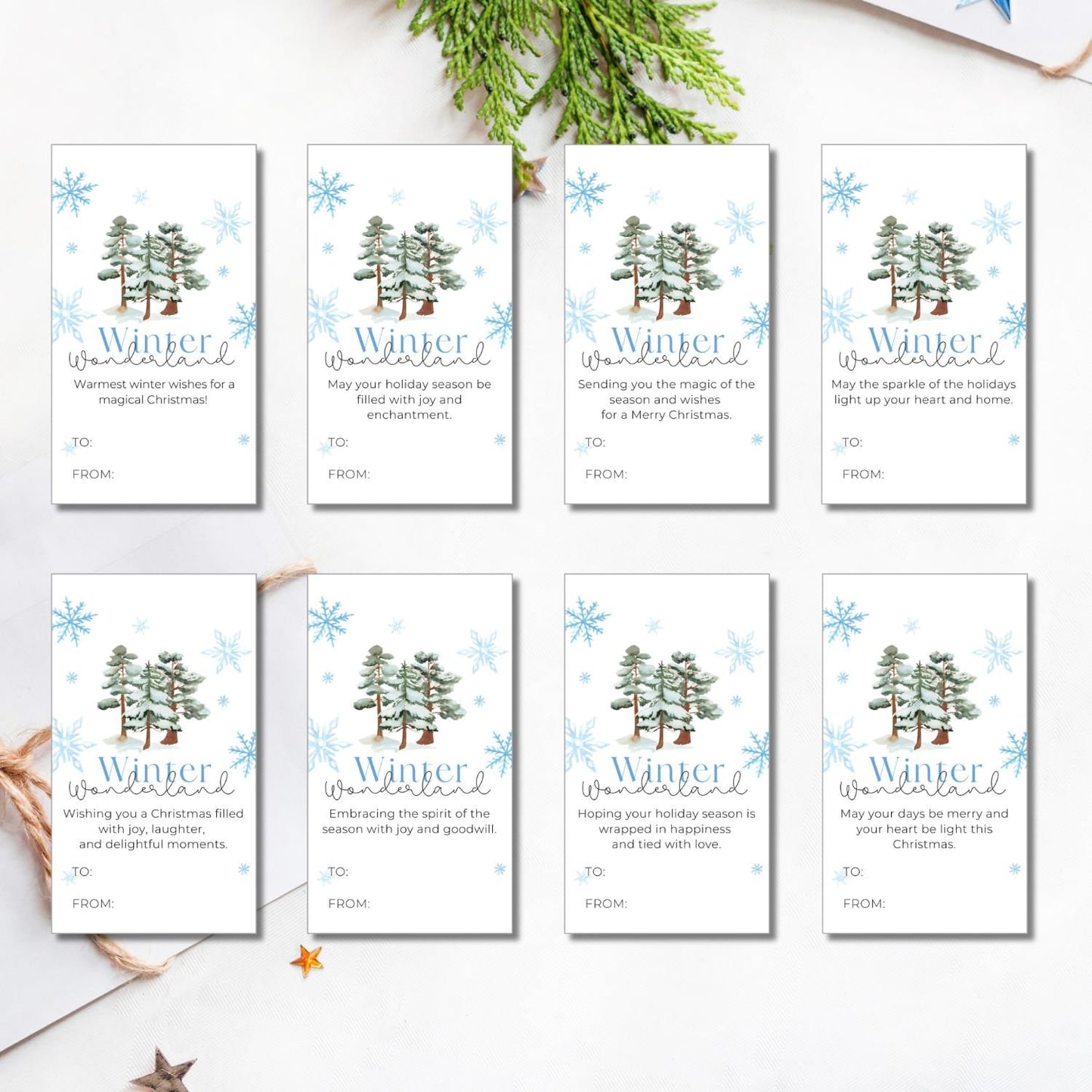Winter Wonderland | Winter Favors Tag | Printable Tag | Instant Download | Christmas Gift Tag | Winter Gift Tags | Snowflake Favor Tag