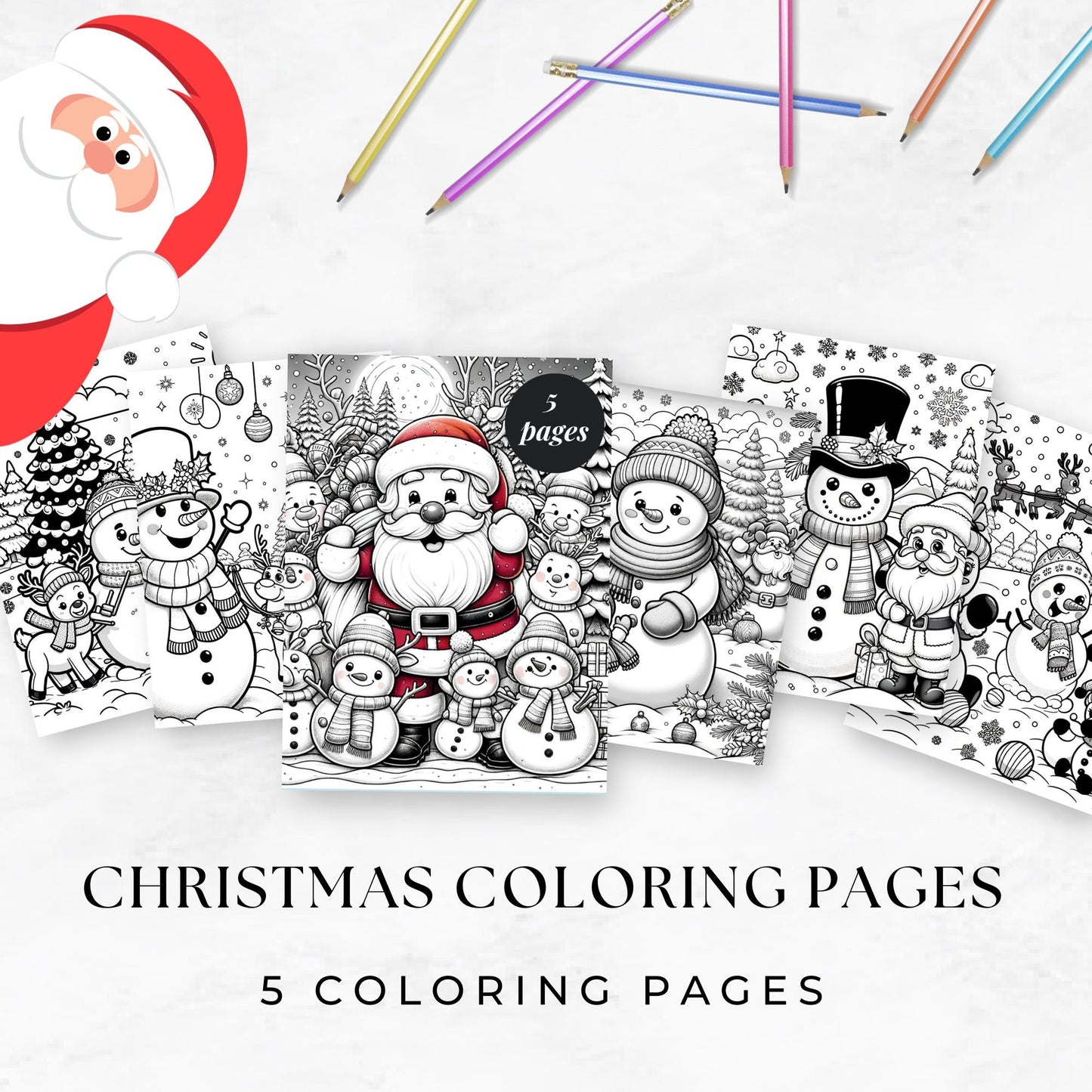 Christmas Coloring Pages | Printable Christmas Coloring Book | Snowman Coloring Pages | Printable Coloring Pages | Digital Download
