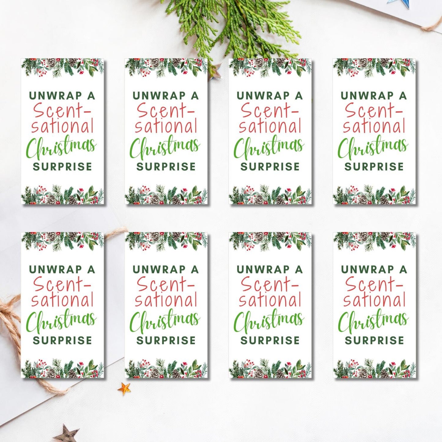 Christmas Gift Tag, Wishing you a SCENTsational, Soap Tag, Christmas Party Favor, Winter Gift Tag, Holiday Gift Idea, Editable, Candle Label
