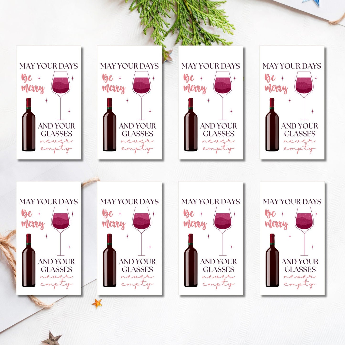 Wine Gift Tag | Champagne Gift Tag | Christmas Gift Tag | Canva Template | Christmas Sommelier Gift Tag | Holiday Teacher Staff Gift Idea