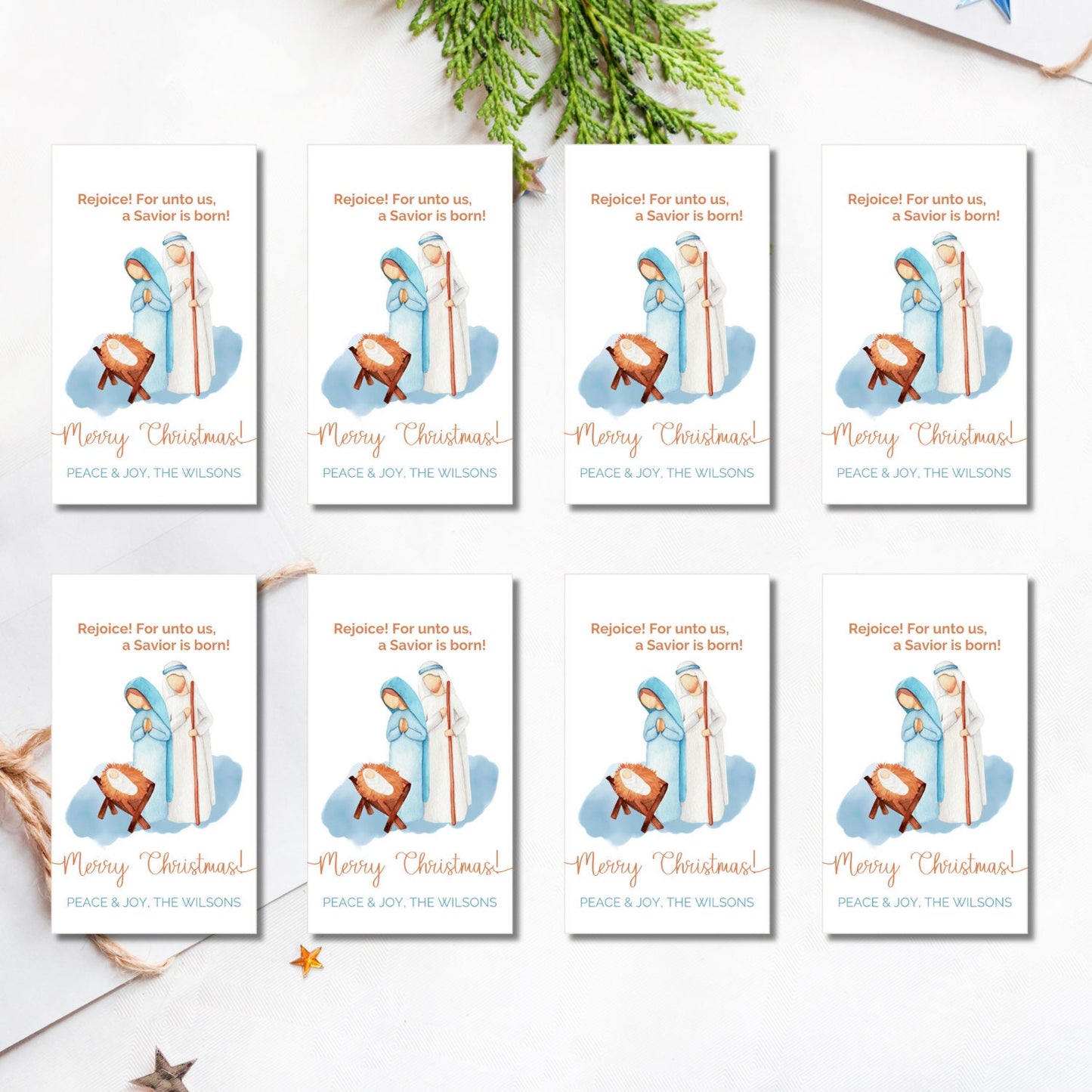 Christmas Nativity | Digital Christian Printables | Christmas Gift Tag | Baby Jesus Tag | Digital Download | Manger Scene Tag