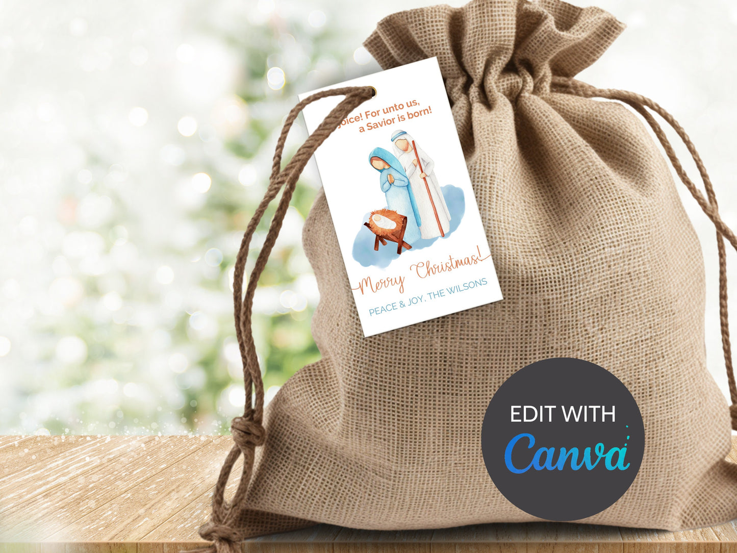 Christmas Nativity | Digital Christian Printables | Christmas Gift Tag | Baby Jesus Tag | Digital Download | Manger Scene Tag