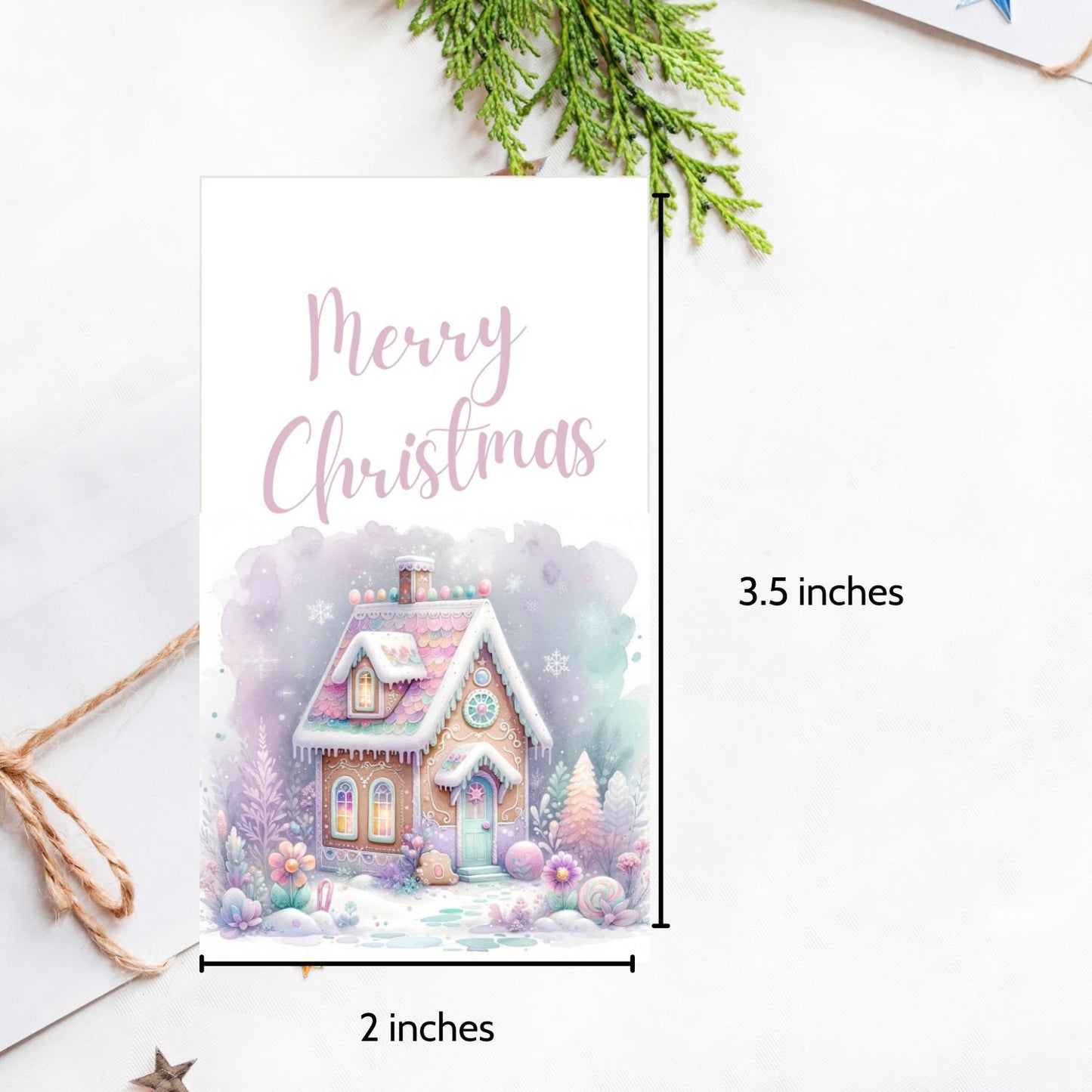 Pastel Gingerbread House Gift Tag | Instant Download | Unique Christmas Gift Tag