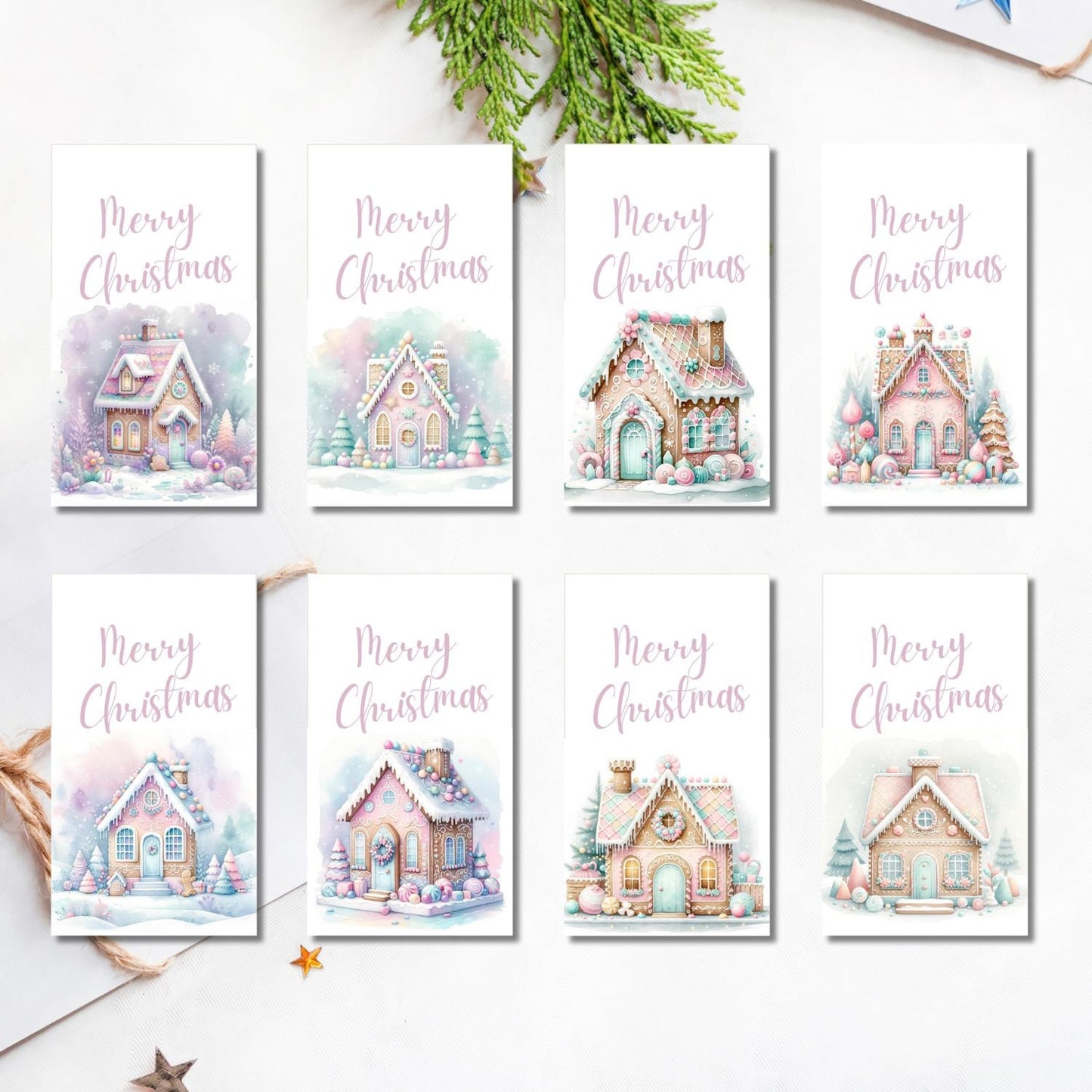 Pastel Gingerbread House Gift Tag | Instant Download | Unique Christmas Gift Tag