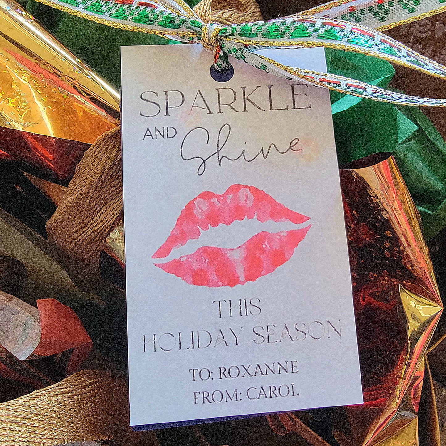 Printable Makeup Gift Tag, Makeup Editable Tag, Beauty Tag, Lipstick Gift Tag, Personalize with Canva, Instant Download