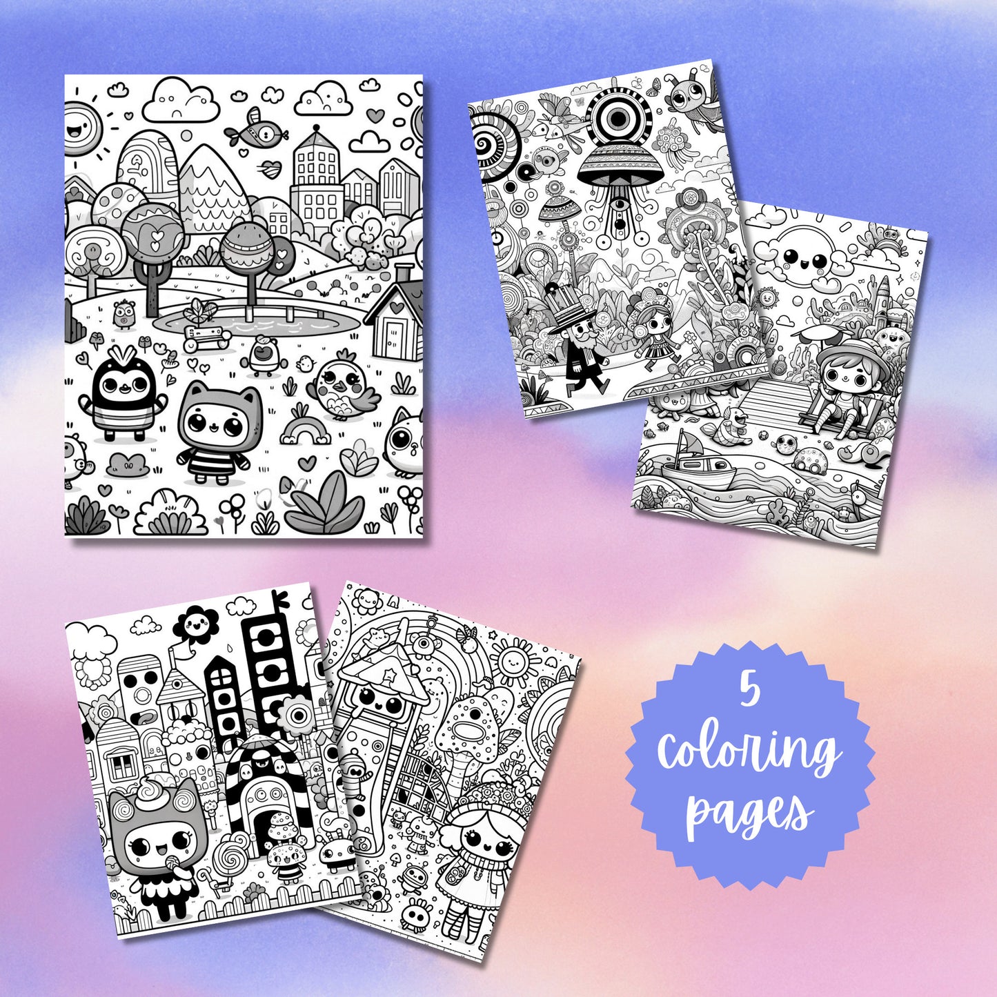 Toca Boca-Inspired Coloring Pages for Kids | Printable Downloadable | Kids Play | Coloring Pages | Quiet Book Pages
