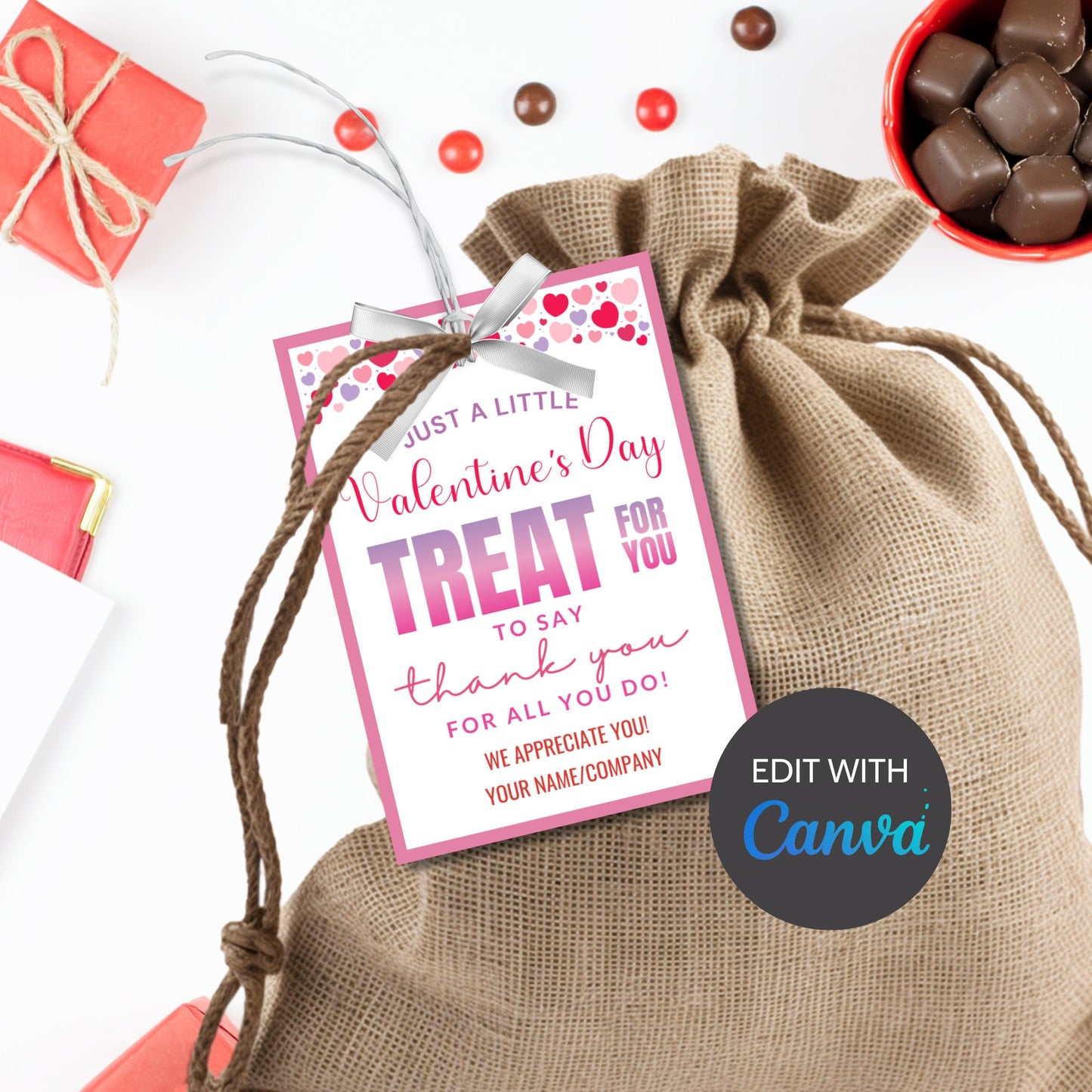 Instant Download | Chip Valentines Day Kids Cards | Just a Little Valentines Day Treat | Valentine'S Day Tag | Valentine Card Label