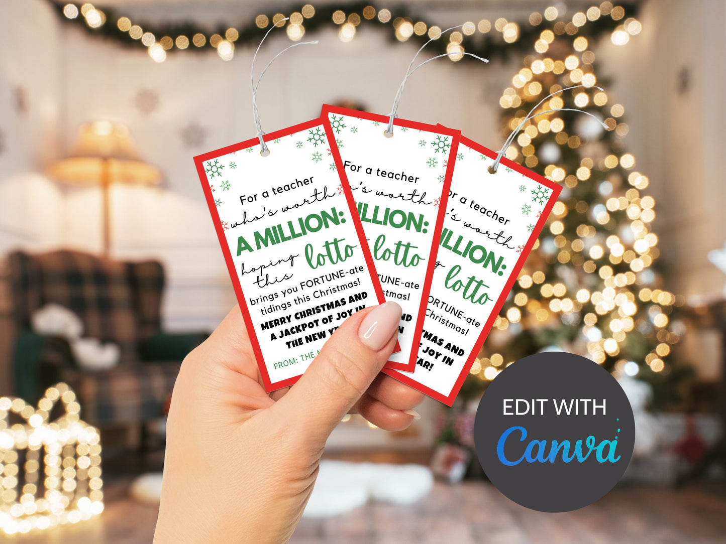 Printable Lotto Gift Tag, Lottery Editable Tag, Personalize with Canva, Instant Download, Lucky Gift Tag, Millionaire, Lotto Luck
