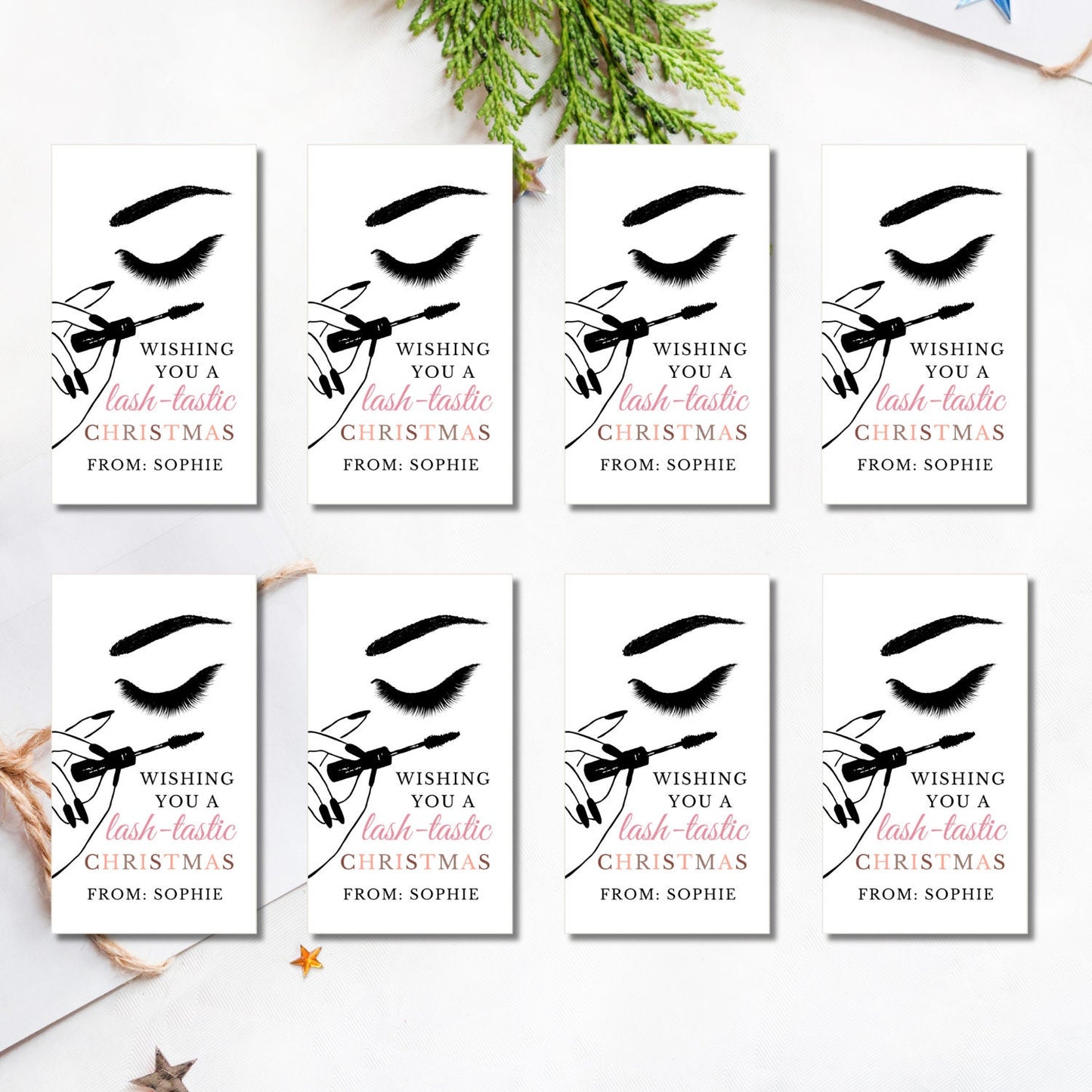Eyelashes Gift Tags | Christmas Gift Tag | Canva Template | Christmas Beauty Gift Tag | Holiday Teacher Staff Gift Idea