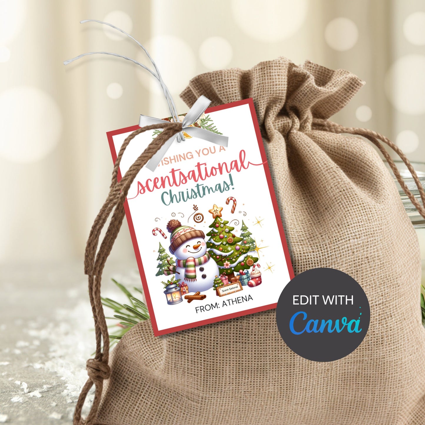 Holiday Gift Tag | Wishing You A Scentsational Holiday | Wishing You A Scentsational Christmas | Cozy Christmas Tag | Download And Print