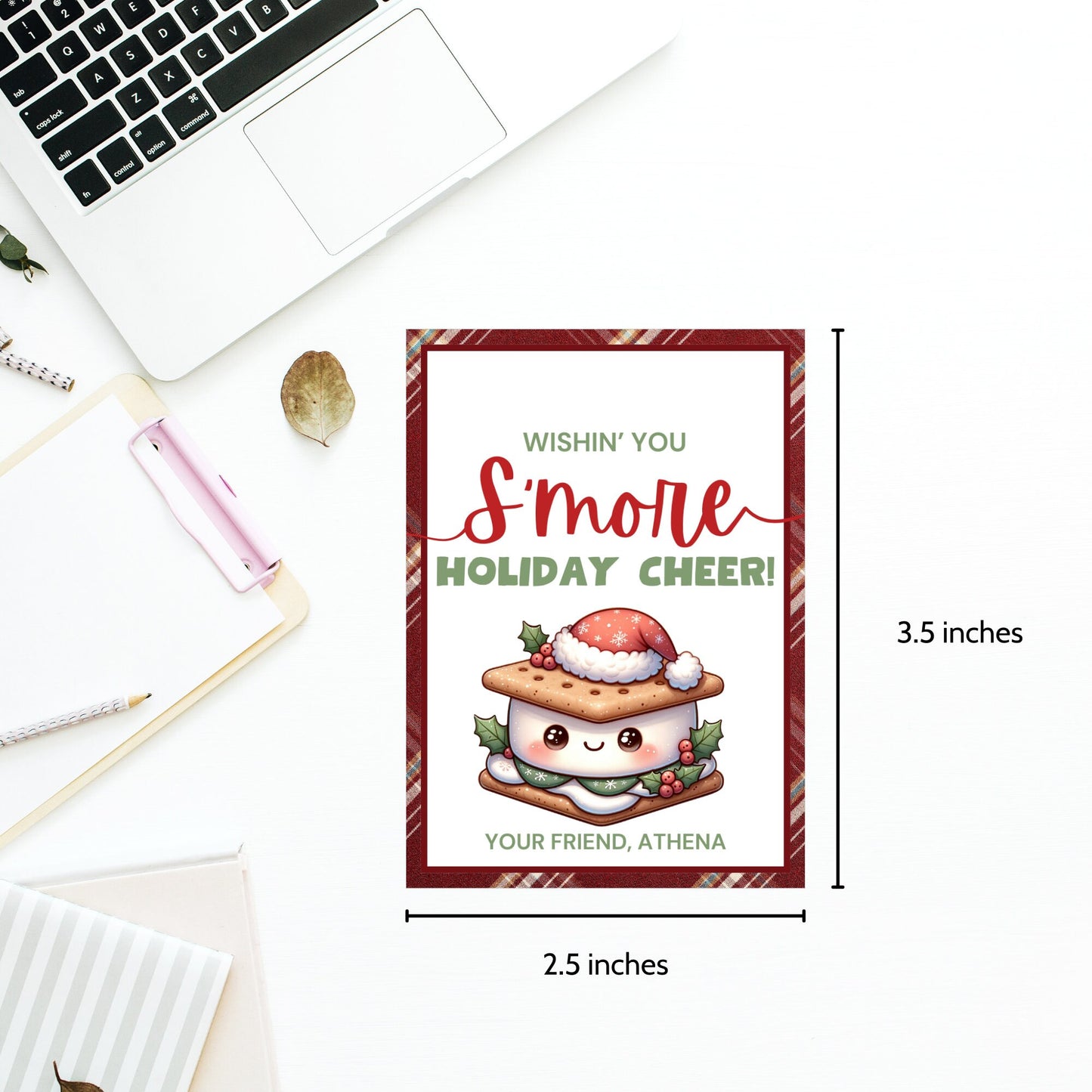 Christmas Tags Neighbor, Wishing You Smore Holiday Cheer, Christmas Smore Tag Printable, Christmas Favor, Holiday Treats Classroom