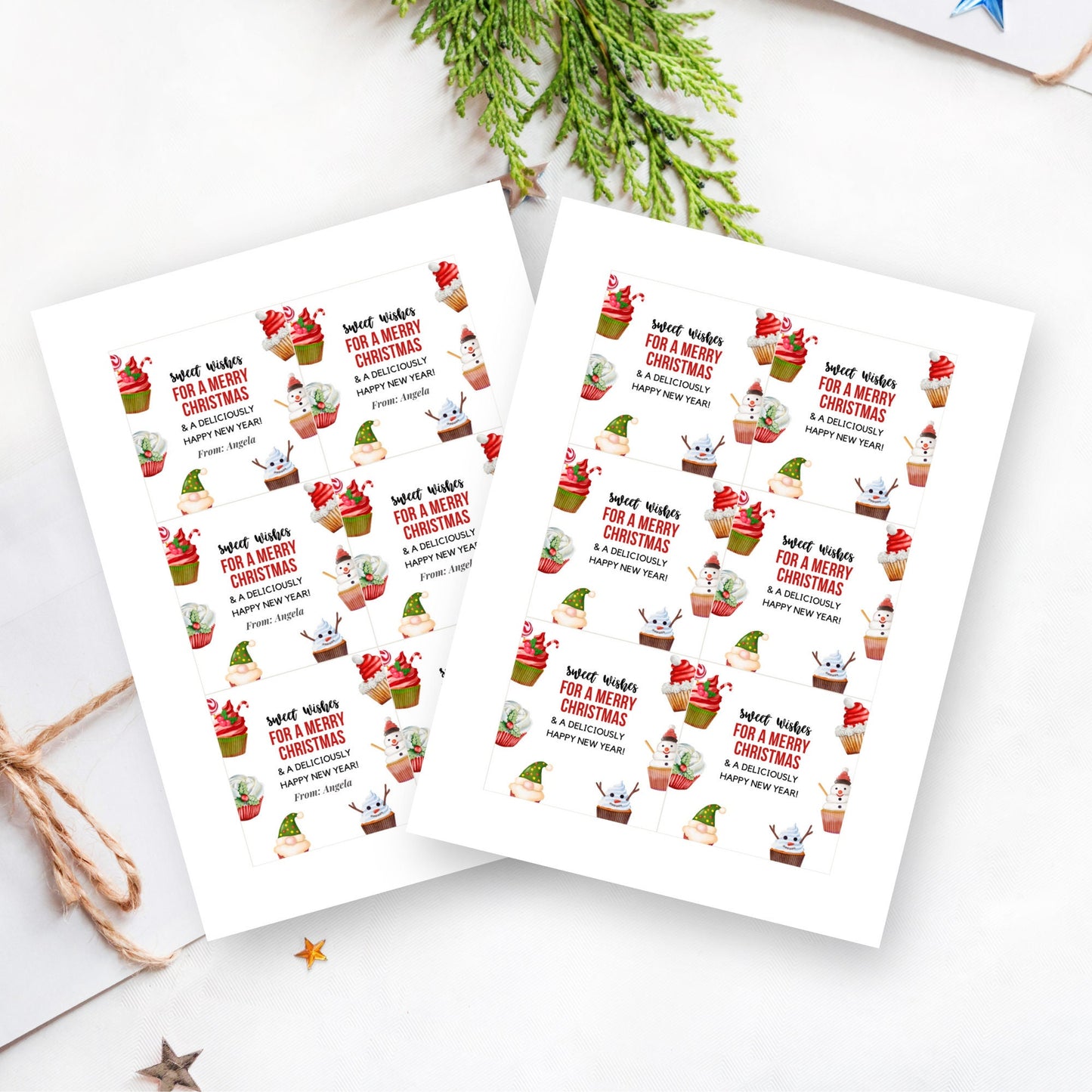 Sweet Wishes Tag For Christmas Gifts | Teacher Gift Tag For Soap | Dessert Gift Tag | Cupcake Gift Tag