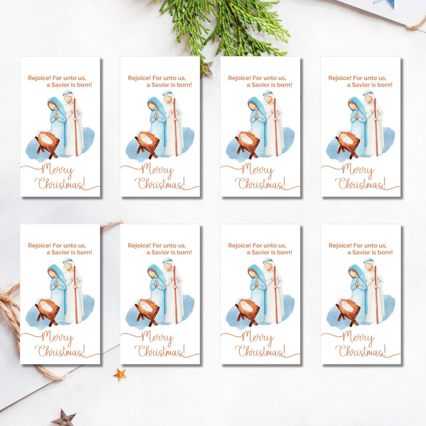 Christmas Nativity | Digital Christian Printables | Christmas Gift Tag | Baby Jesus Tag | Digital Download | Manger Scene Tag