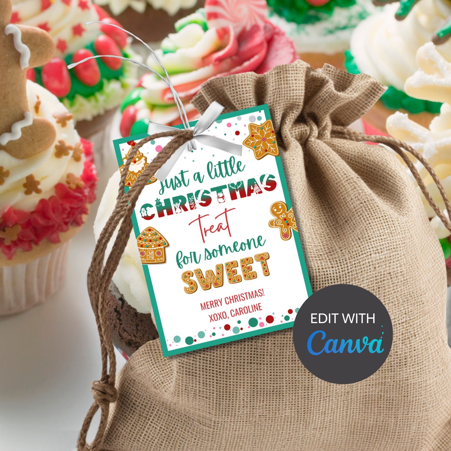 Christmas Treat Tag | Holiday Tag | Christmas Favor Tag | Homemade Baker Favor | Christmas Tags Printable | Gingerbread Cookie Treat Tag
