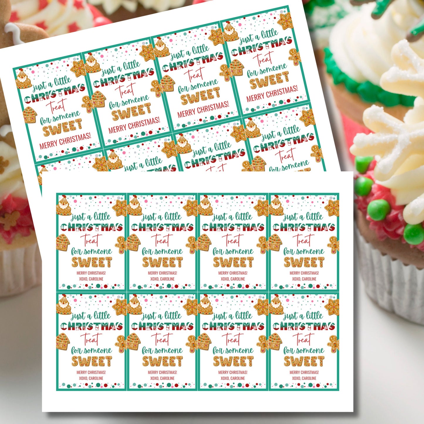 Christmas Treat Tag | Holiday Tag | Christmas Favor Tag | Homemade Baker Favor | Christmas Tags Printable | Gingerbread Cookie Treat Tag