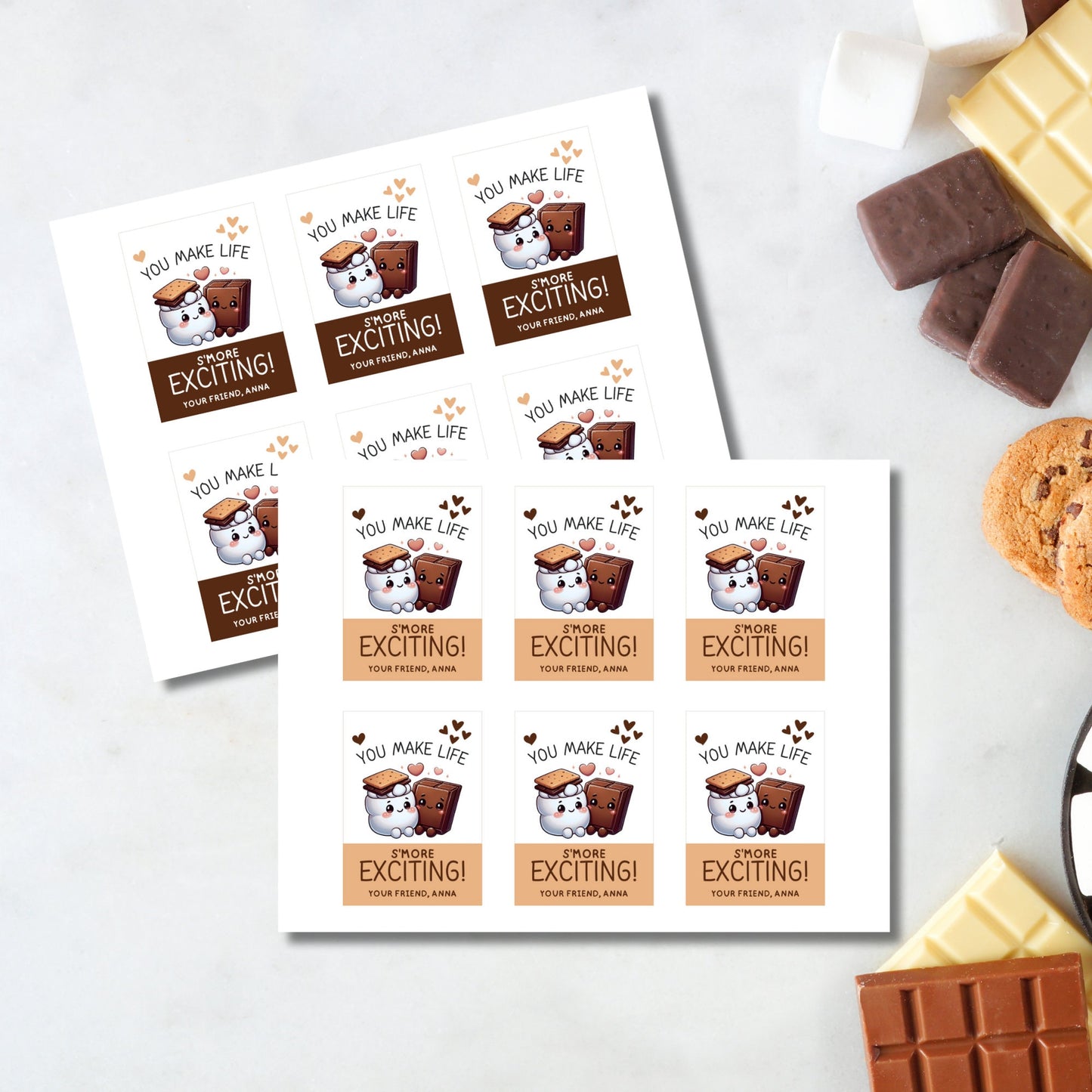 Printable/Editable Smores Tag, Friends Teacher PTO Nurse Staff, Printable Valentine Tag, Smores Party Kit, Printable Smores Party Favor Tag
