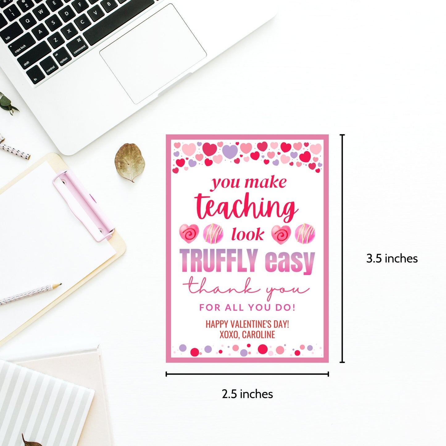 Printable Chocolate Gift Tag | Truffle Gift Tag | Valentine Teacher | Nurses Gift Tag | Coach Gift Tag | Employee Gift | Truffly Easy