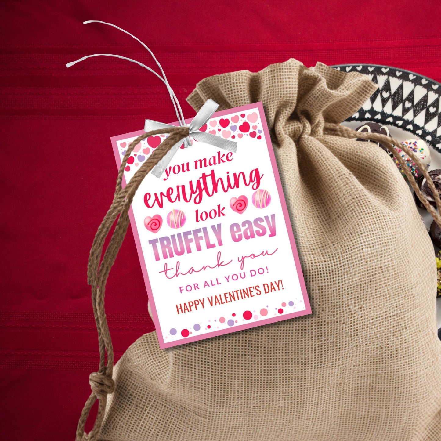 Printable Chocolate Gift Tag | Truffle Gift Tag | Valentine Teacher | Nurses Gift Tag | Coach Gift Tag | Employee Gift | Truffly Easy
