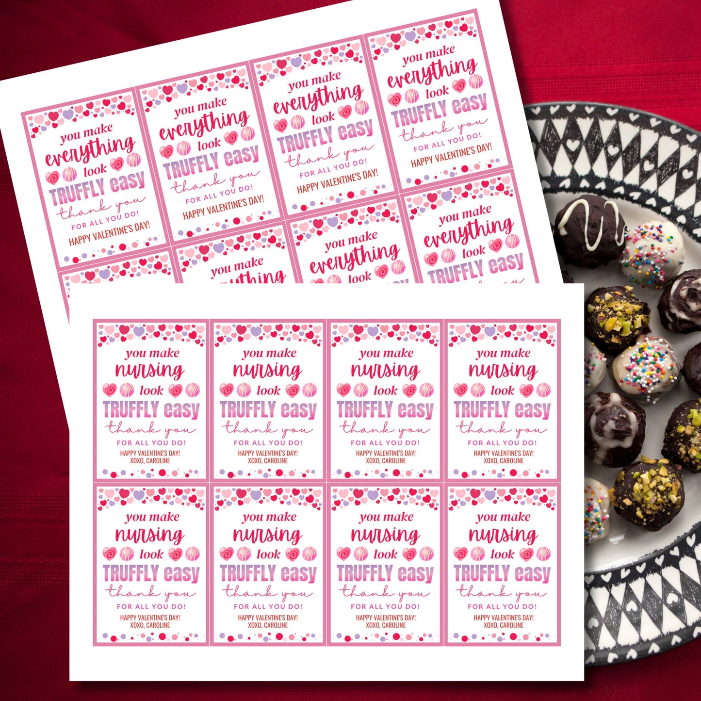 Printable Chocolate Gift Tag | Truffle Gift Tag | Valentine Teacher | Nurses Gift Tag | Coach Gift Tag | Employee Gift | Truffly Easy
