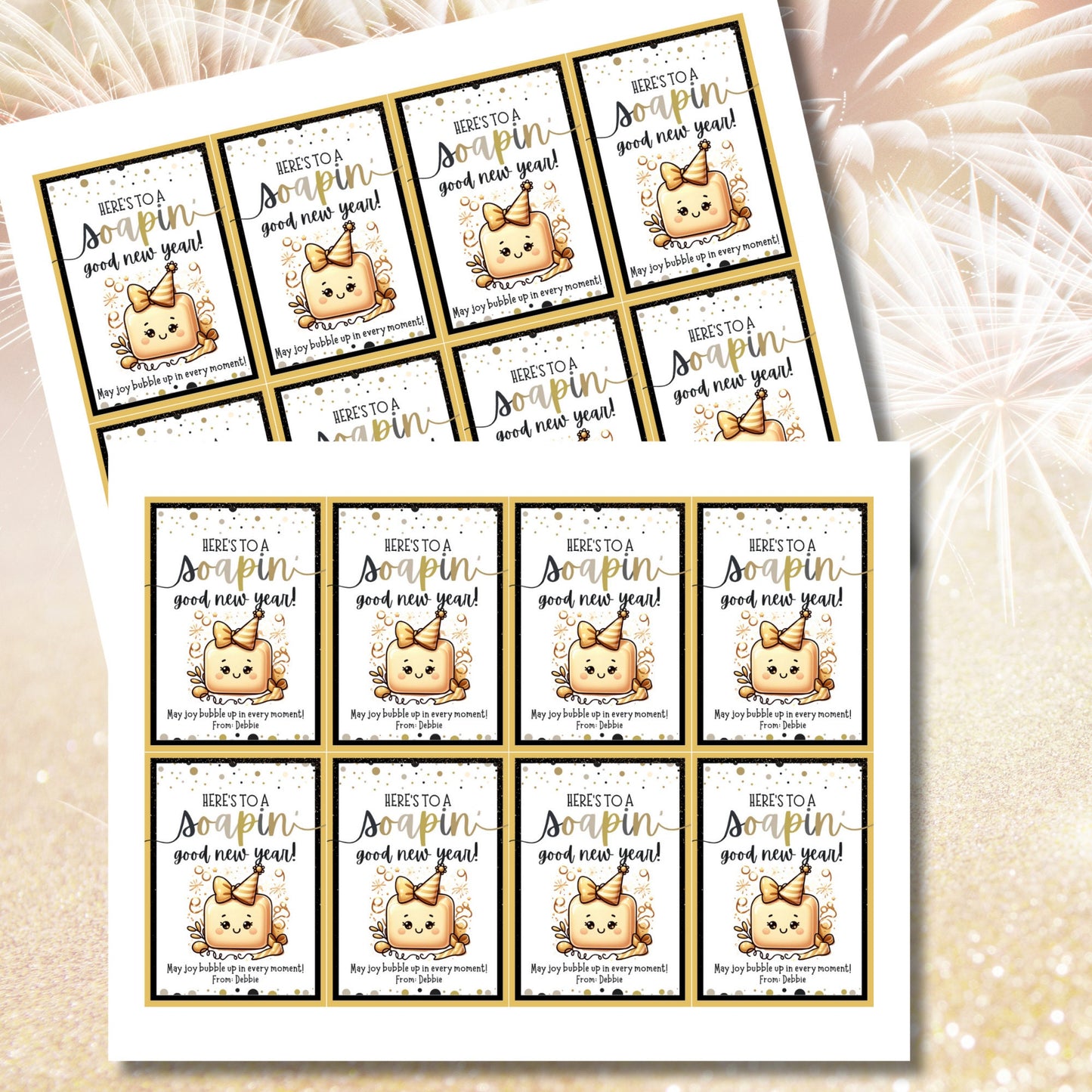 Printable New Year Soap Tag For New Year Gifts Tag, Dish Soap Tag, Body Soap Tag, Hand Soap Tag, Teacher Gift Tag For Soap