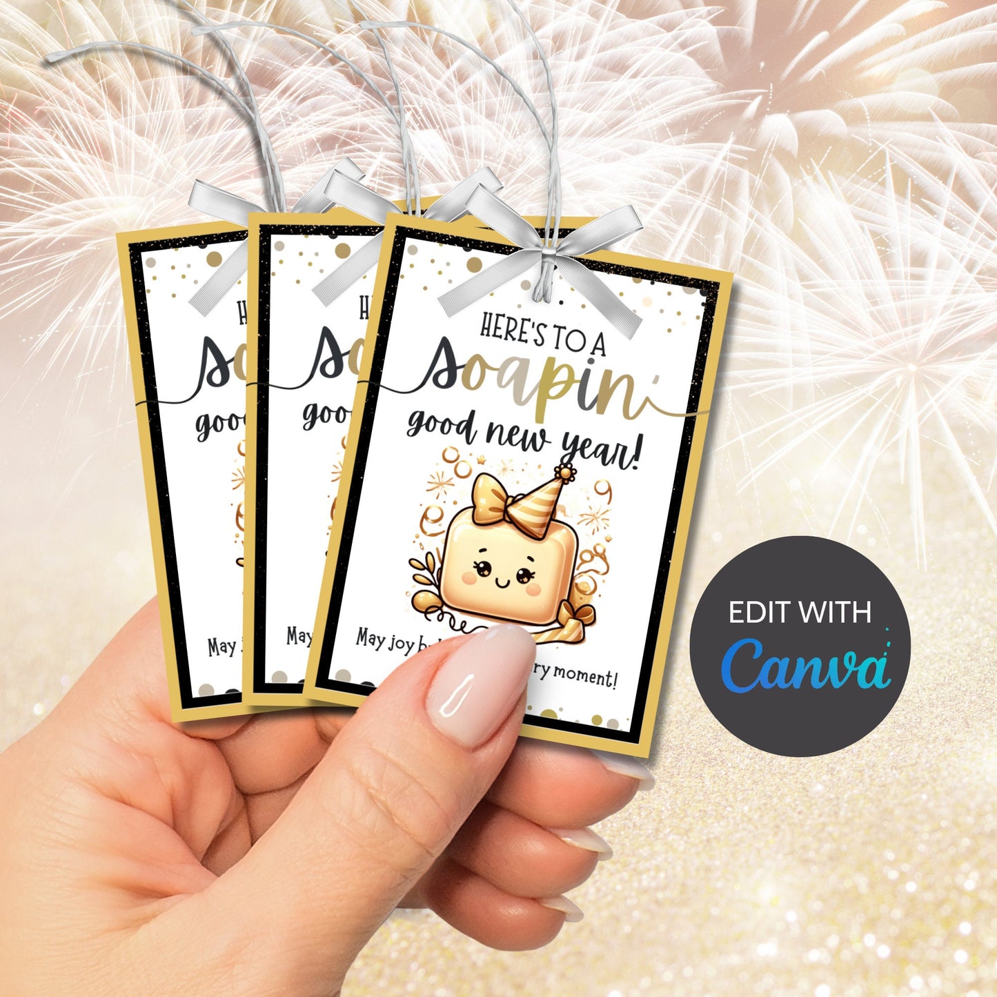 Printable New Year Soap Tag For New Year Gifts Tag, Dish Soap Tag, Body Soap Tag, Hand Soap Tag, Teacher Gift Tag For Soap