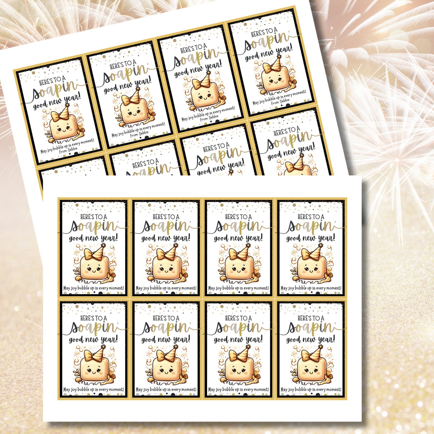 Printable New Year Soap Tag For New Year Gifts Tag, Dish Soap Tag, Body Soap Tag, Hand Soap Tag, Teacher Gift Tag For Soap