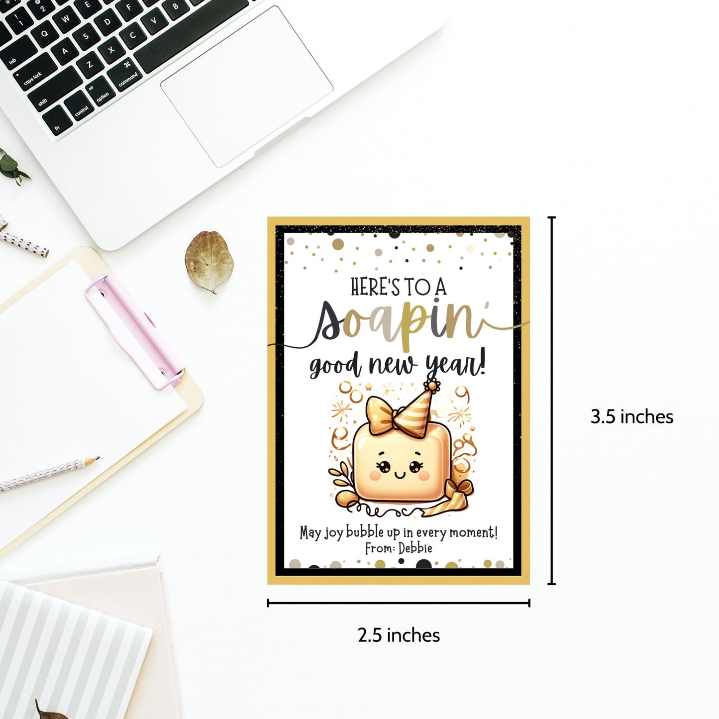 Printable New Year Soap Tag For New Year Gifts Tag, Dish Soap Tag, Body Soap Tag, Hand Soap Tag, Teacher Gift Tag For Soap
