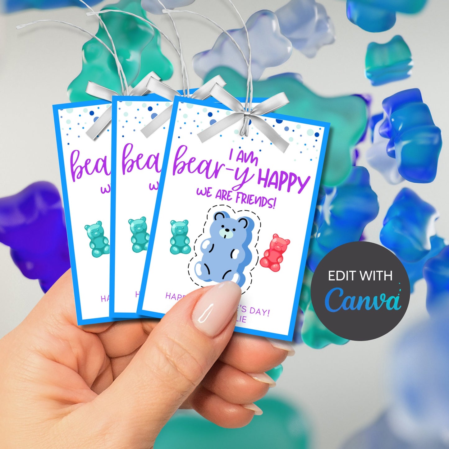 Printable Gummy Bear Valentine Tag from Boy| Gummy Bear Valentine Sticker | Classmate Friend School | Instant Download | Printable Valentine