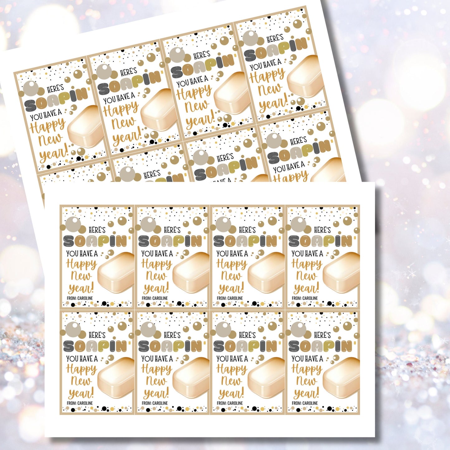 Soapin you have a Happy New Year Tag, 2024 Gift Tag, Soap Gift Appreciation, Handmade, Staff Teacher, Hand Soap, Dish Soap, Neighbor, Friend