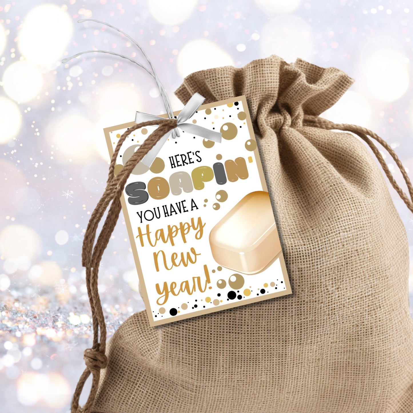 Soapin you have a Happy New Year Tag, 2024 Gift Tag, Soap Gift Appreciation, Handmade, Staff Teacher, Hand Soap, Dish Soap, Neighbor, Friend