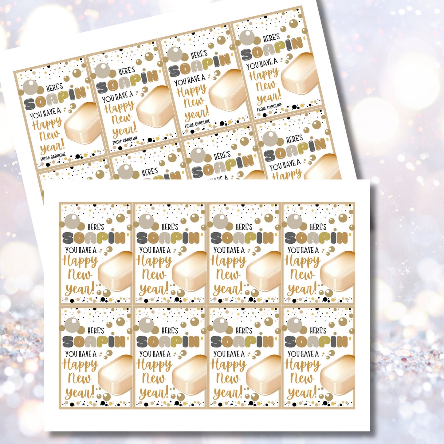 Soapin you have a Happy New Year Tag, 2024 Gift Tag, Soap Gift Appreciation, Handmade, Staff Teacher, Hand Soap, Dish Soap, Neighbor, Friend