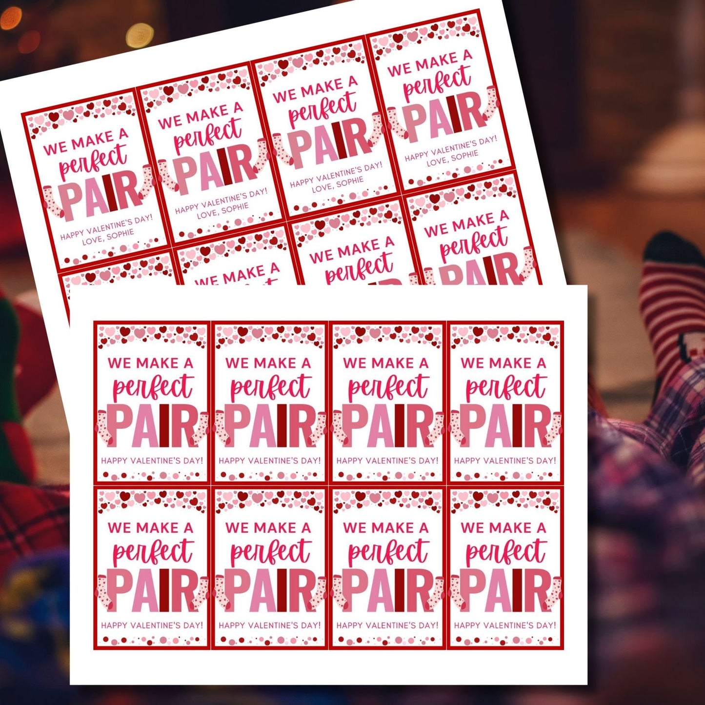 Printable Socks Tag | Valentines Day | Instant Download | VDay Party Diy Printable Tags | Friend Classmate Coworker | Valentines Gift Tags