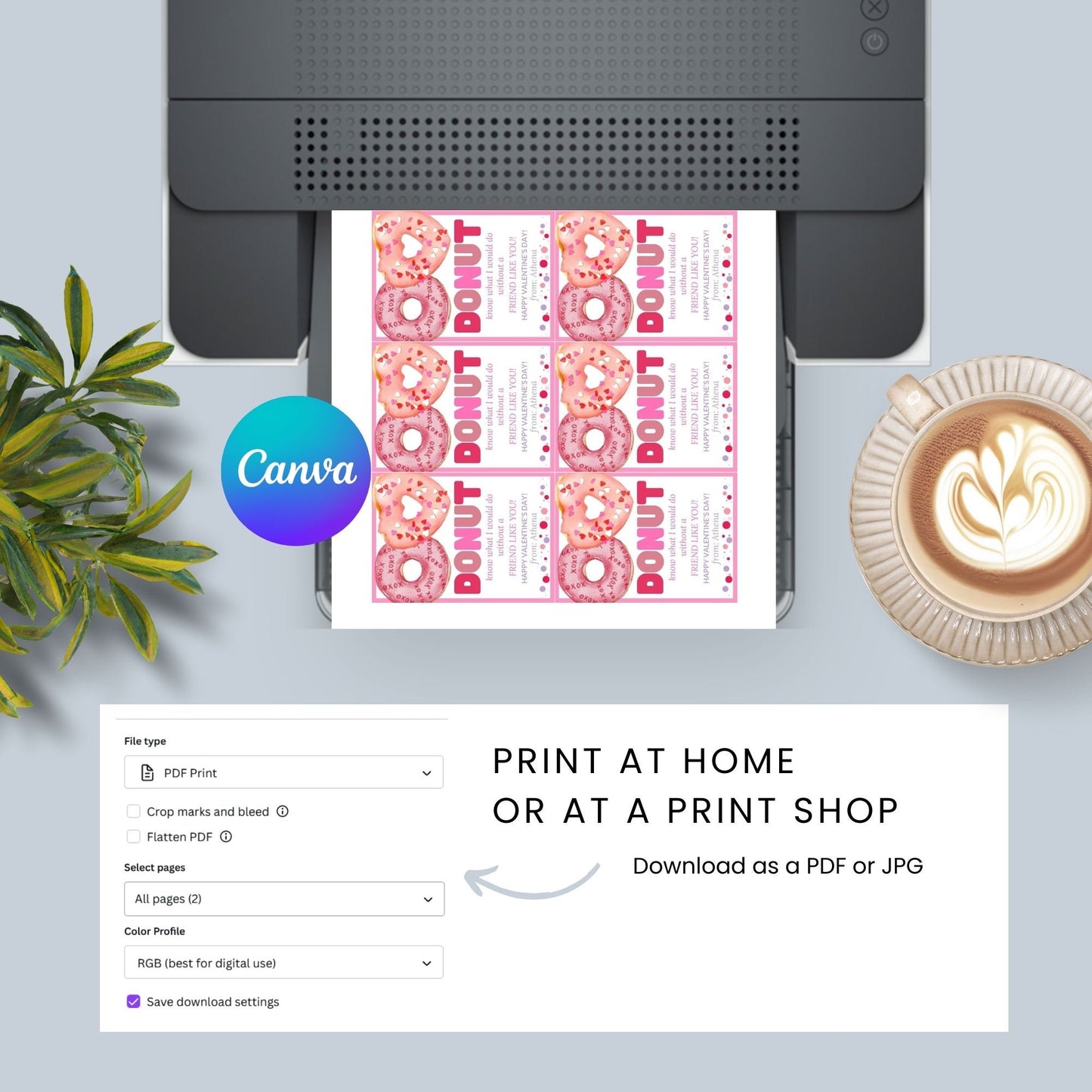 Printable Donut Know What I Would Do Without You | Dunkin Donut Tag | Valentine Favor Tags | Friend Like You | Donut Stickers