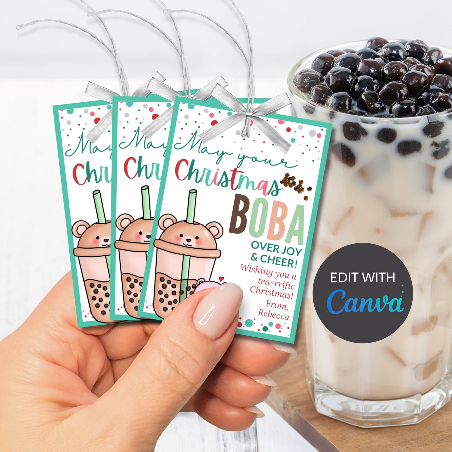 Bubble Tea Christmas | Boba Tea Gift | Boba Lover | Milk Tea Gift | Cute Christmas Card | Milk Tea Holiday | Christmas Boba | Christmas Gift