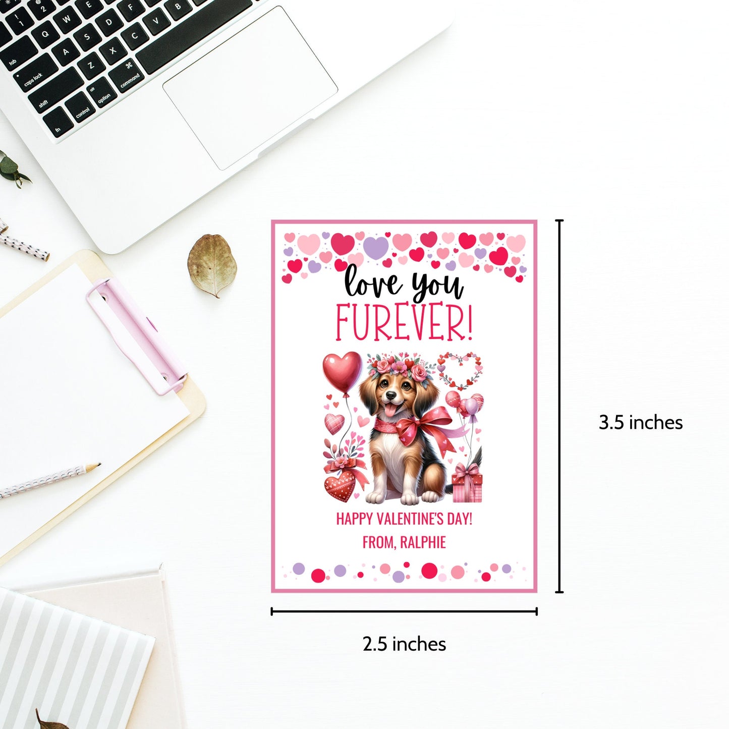 Dog Valentines Card, Printable Valentine, Valentines for Kids, Valentine Gift Tag, Happy Valentine's, Dog Pun, Classroom Valentines, Puppy