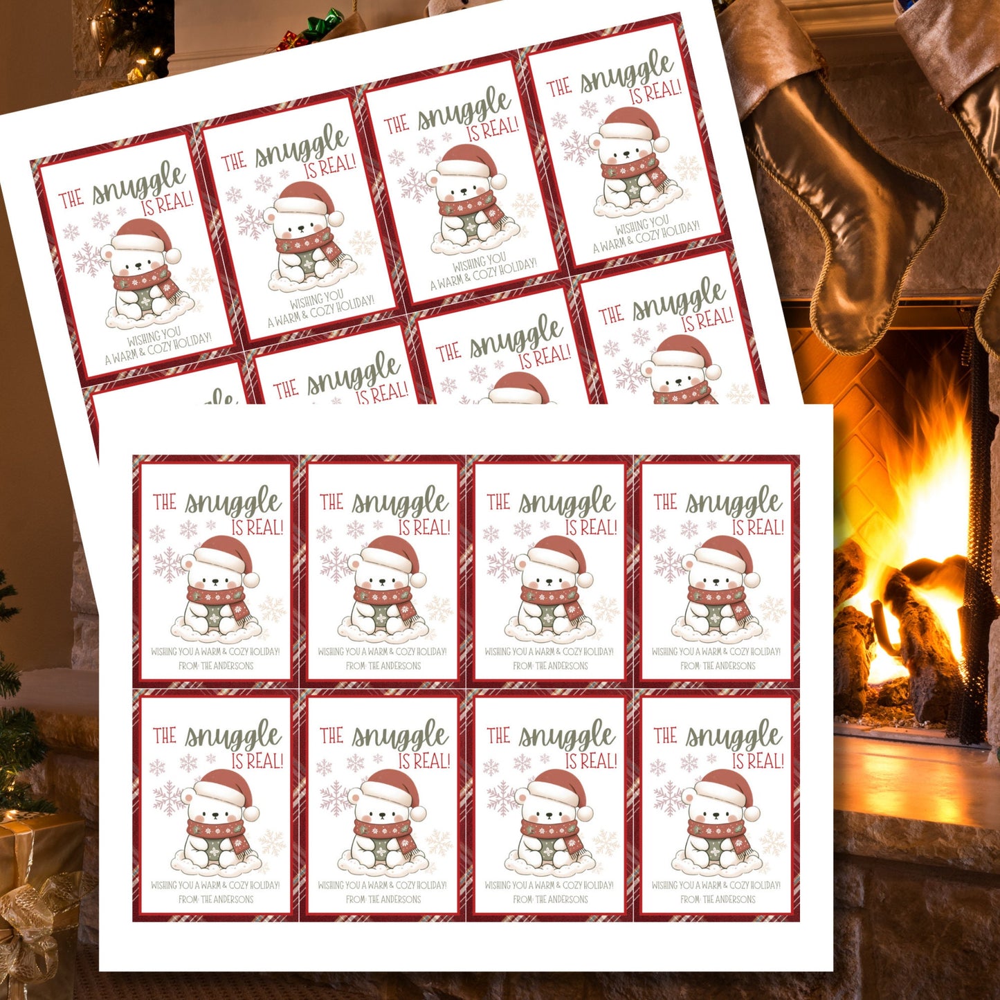 Secret Santa, The Snuggle Is Real, Editable The Snuggle Is Real Christmas Gift Tags, White Elephant Instant Download
