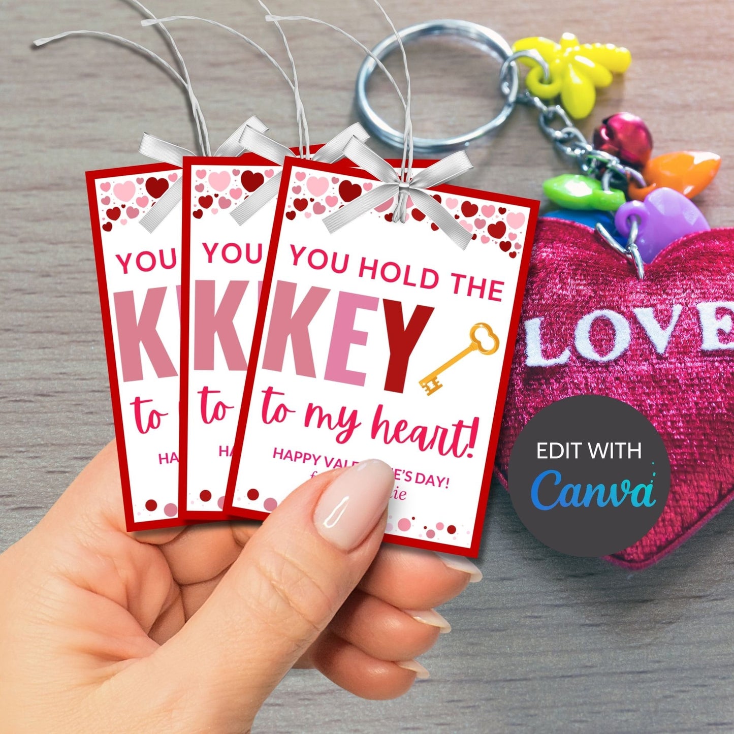 Printable Personalized Keychain | Valentine Accessories | Backpack Tag | Valentine Keychain | Couples Gift | Valentines Day | Bag Tag